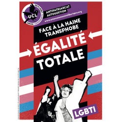 (x100) Autocollants ''Face à la haine transphobe, égalité totale''