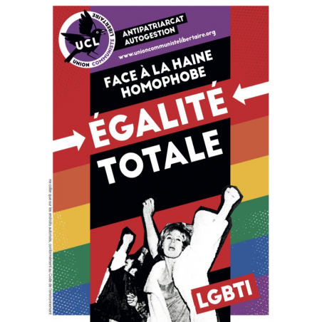 (x100) Autocollants ''Face à la haine homophobe, égalité totale''