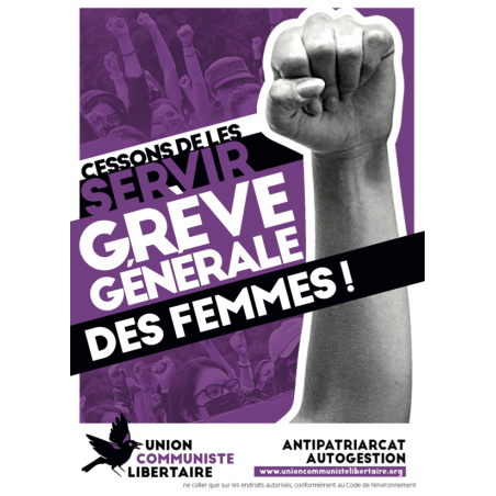 (x100) Autocollants ''Cessons de les servir, grève générale des femmes''