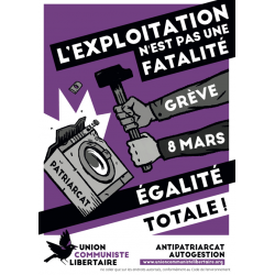 (x100) Autocollants ''Exploitation pas une fatalité, 8 mars, égalité totale''