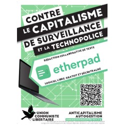 (x100) Autocollants  ''Contre le capitalisme de surveillance - Etherpad''