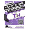 Autocollants par lots de 100 avec le slogan ''Contre le capitalisme de surveillance et la technopolice - Tor''