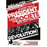 (x100) Autocollants "Inégalités, misère, ce n'est pas le président c'est la société qu'il faut changer. Révolution"