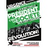 (x100) Autocollants "Urgence écologique, ce n'est pas le président c'est la société qu'il faut changer. Révolution"