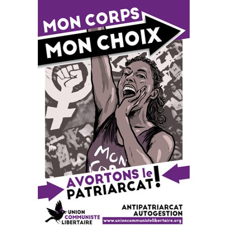 x100 Autocollants "Mon corps, mon choix, avortons le patriarcat"