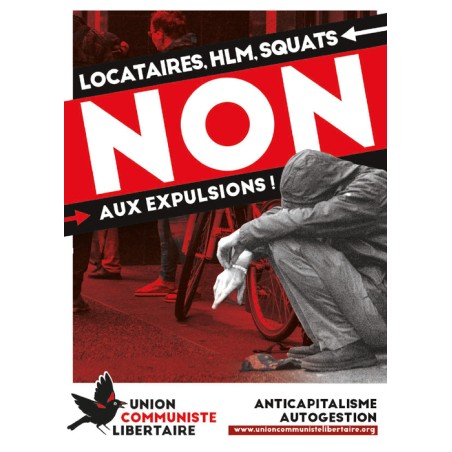 (x100) Autocollants  ''Locataires, HLM, Squats, Non aux expulsions''